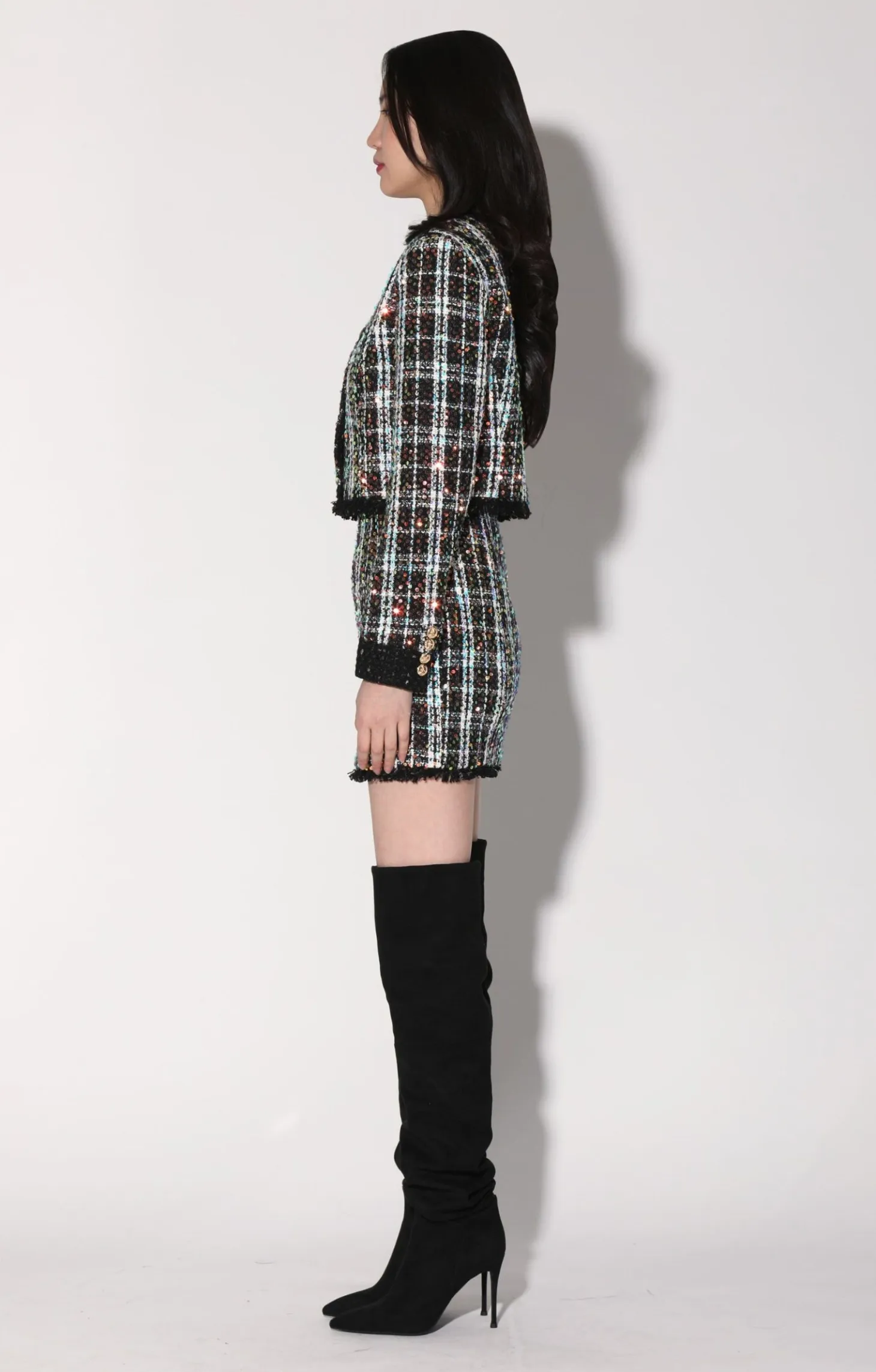 Alessia Jacket, Broadway Tweed Black>Walter Baker Online