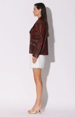 Alexa Jacket, Redwood-Leather><noscript><img width=