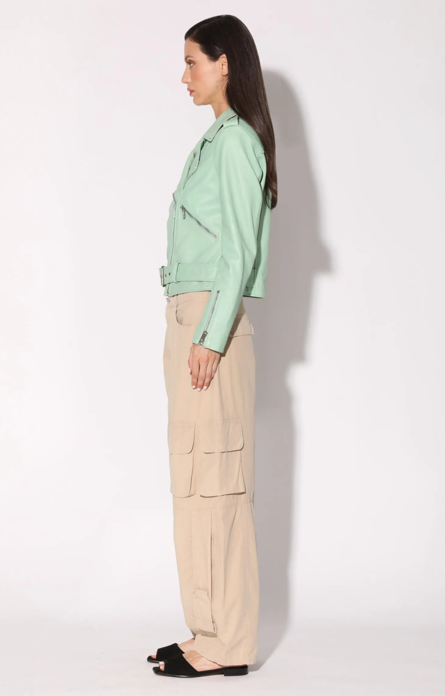 Allison Jacket, Pistachio-Leather>Walter Baker Store