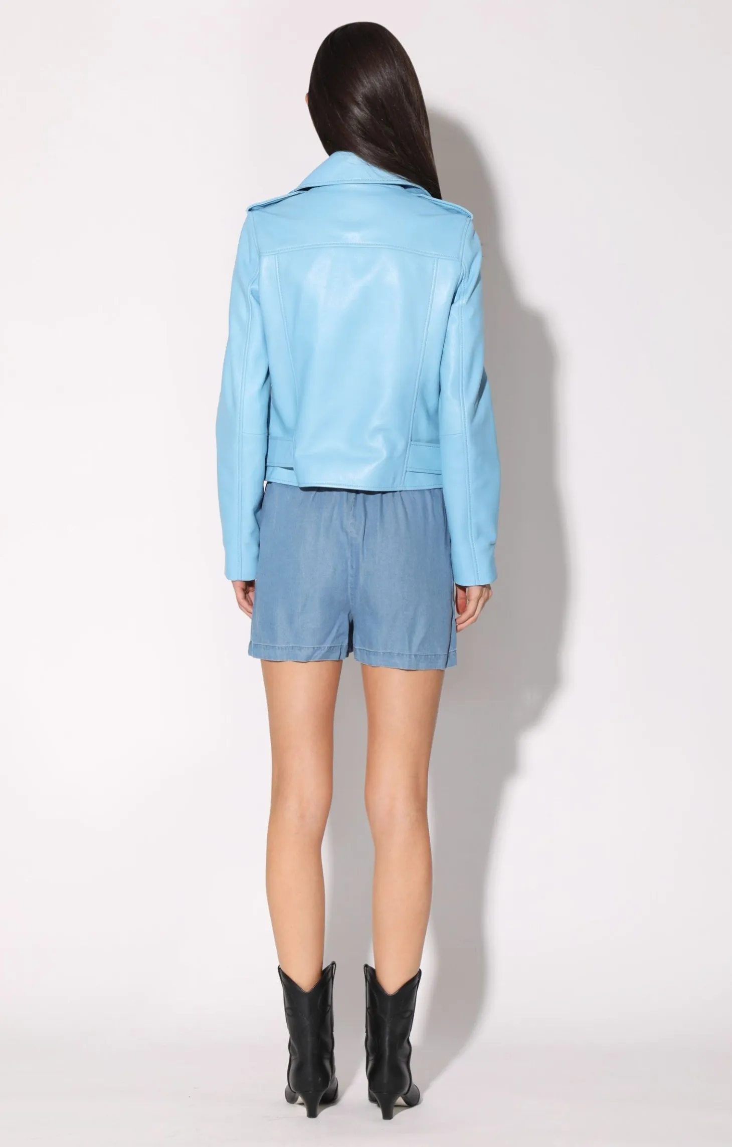 Allison Jacket, Sky Blue-Leather>Walter Baker Fashion