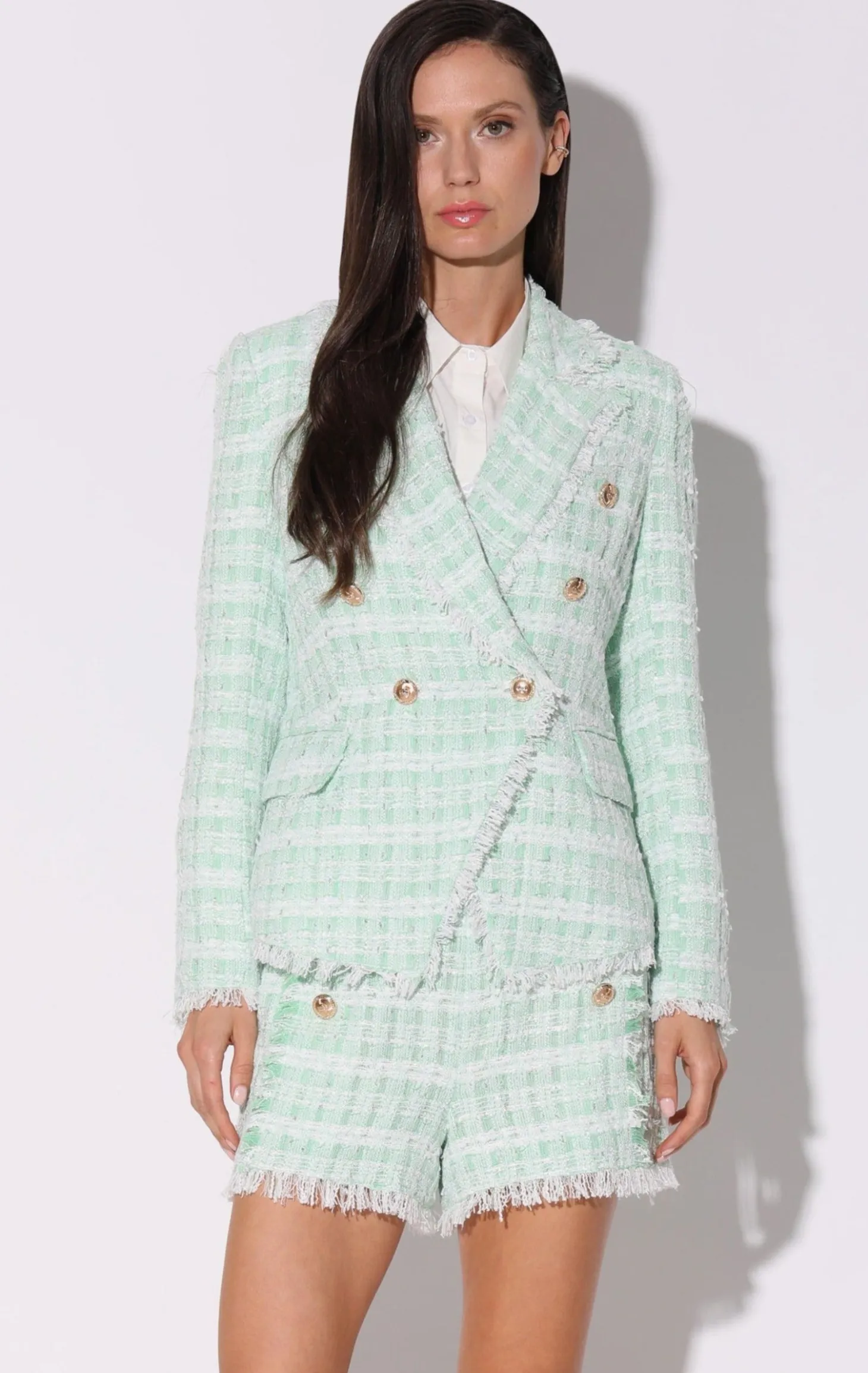 Annalise Blazer, Mint Tweed>Walter Baker Hot