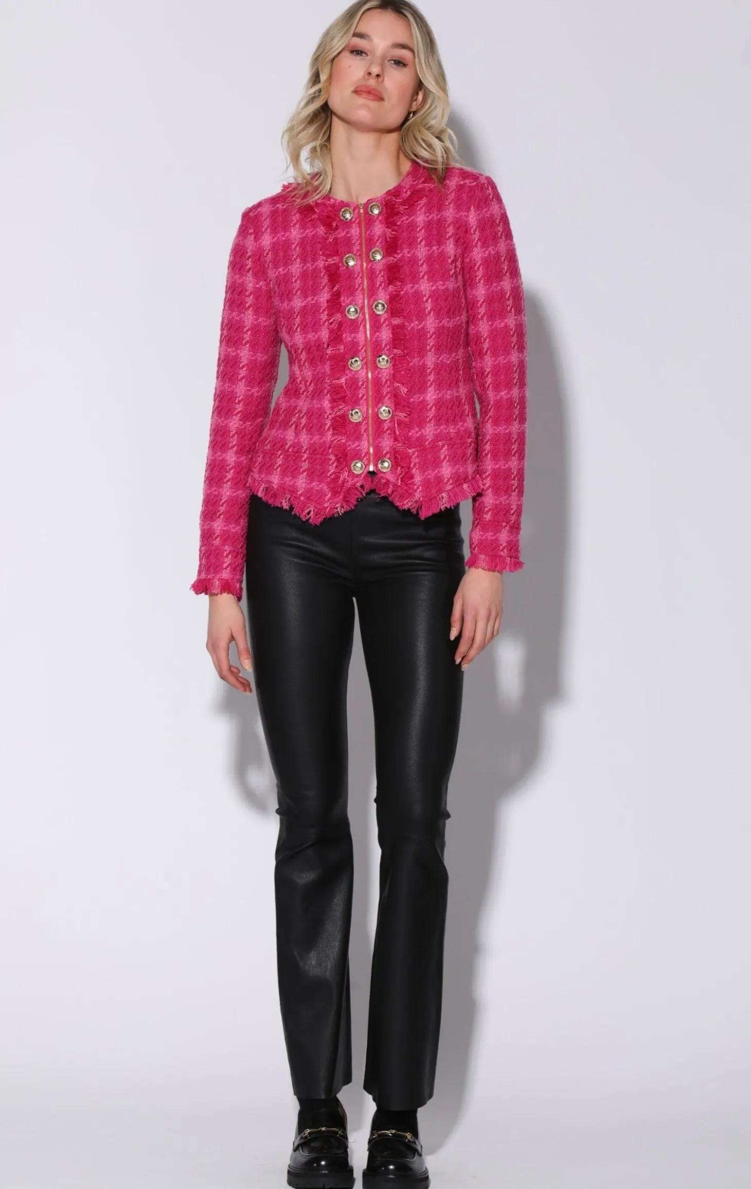 Brittany Jacket, Magenta Electric Tweed>Walter Baker Store