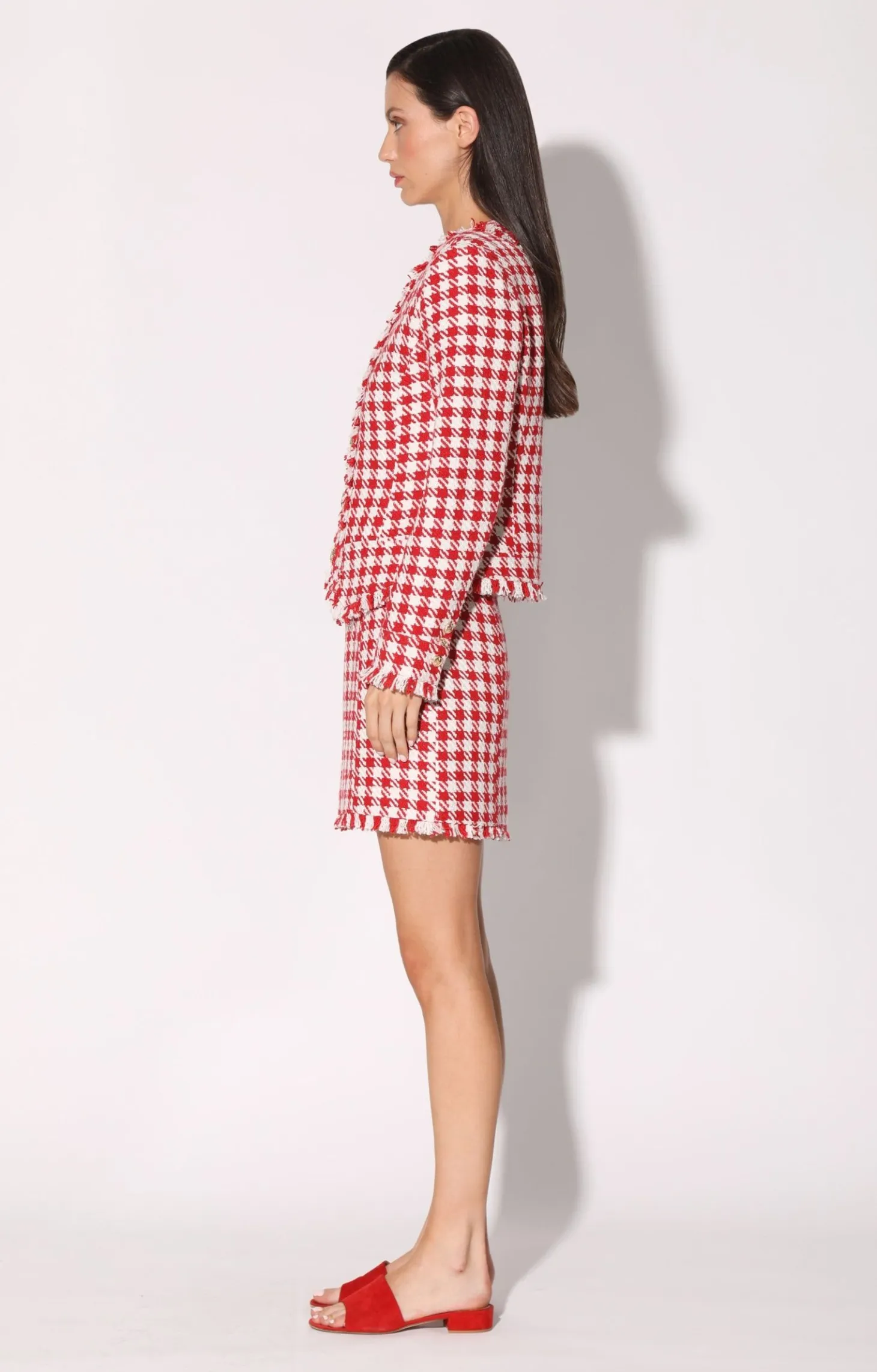 Brittany Jacket, Picnic Tweed Red>Walter Baker Best Sale