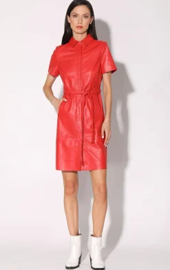 Chloe Dress, Scarlet-Leather>Walter Baker Flash Sale