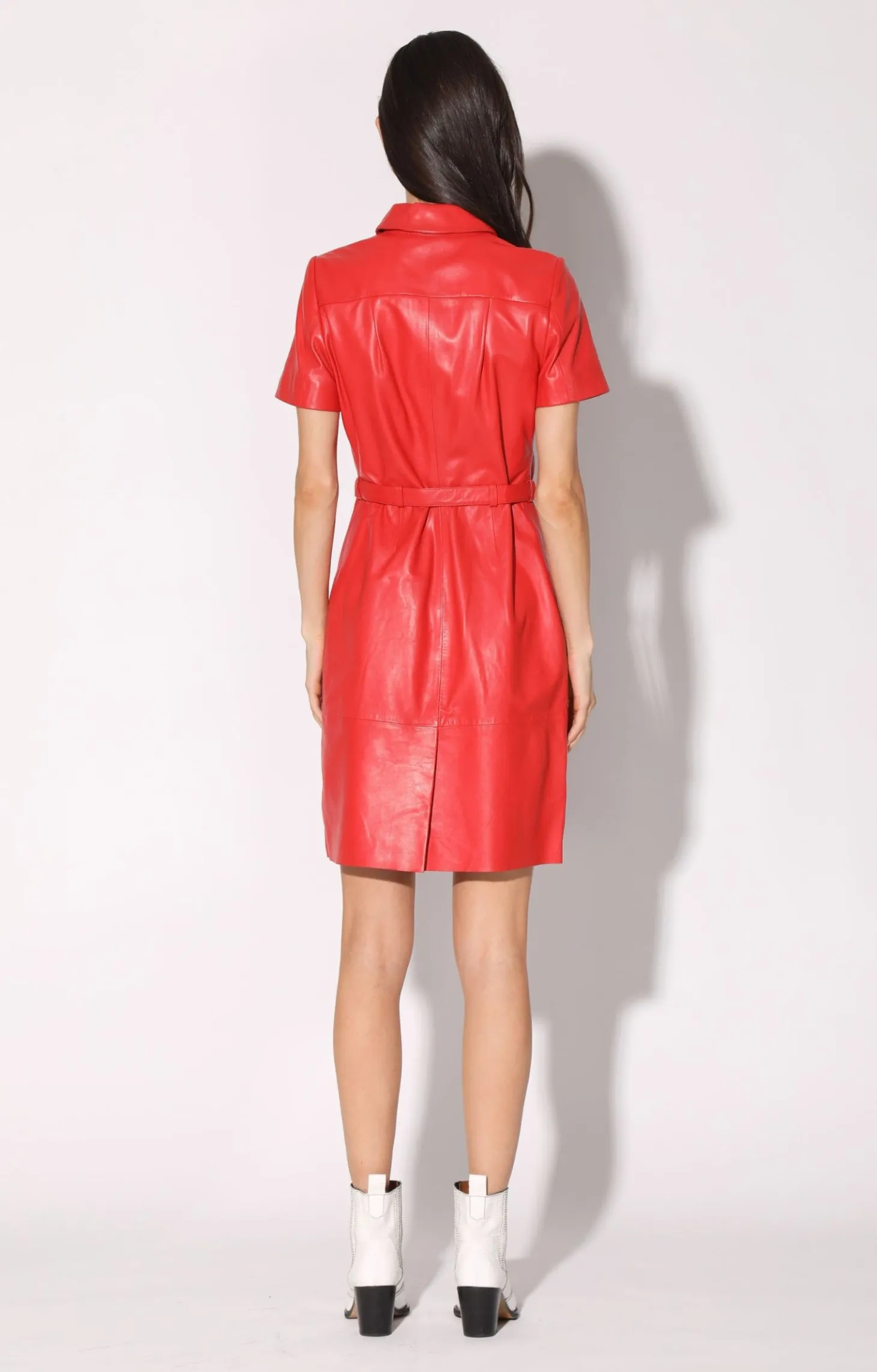 Chloe Dress, Scarlet-Leather>Walter Baker Clearance