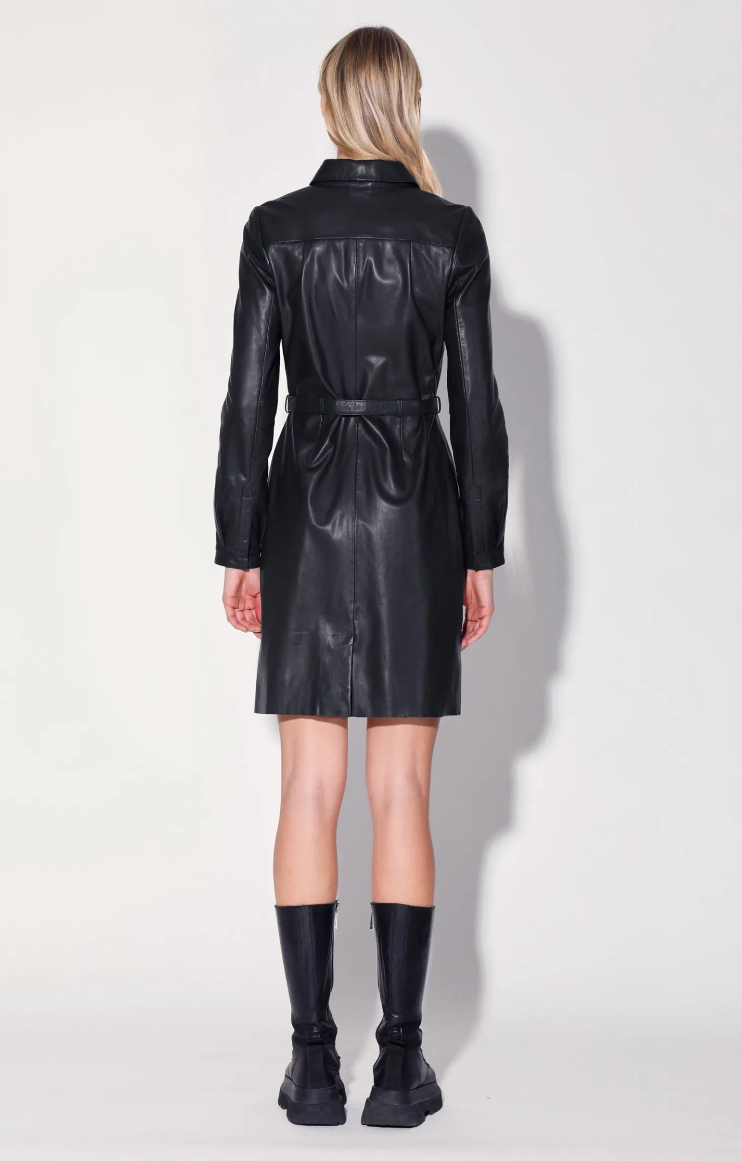 Clara Dress, Black-Leather>Walter Baker Fashion