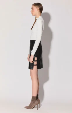 Corteza Skirt, Black-Leather><noscript><img width=