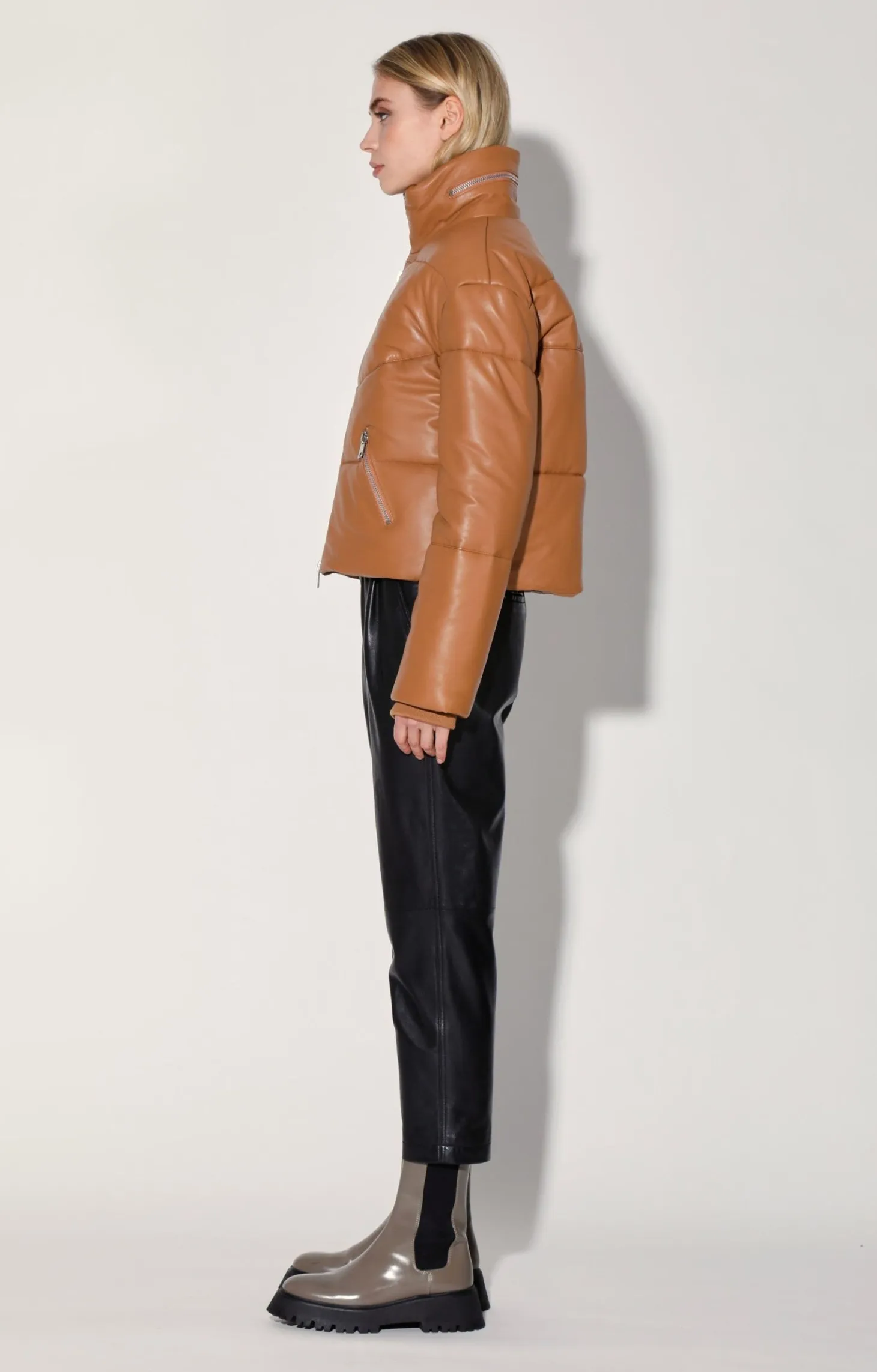 Edwina Jacket, Camel-Leather>Walter Baker New