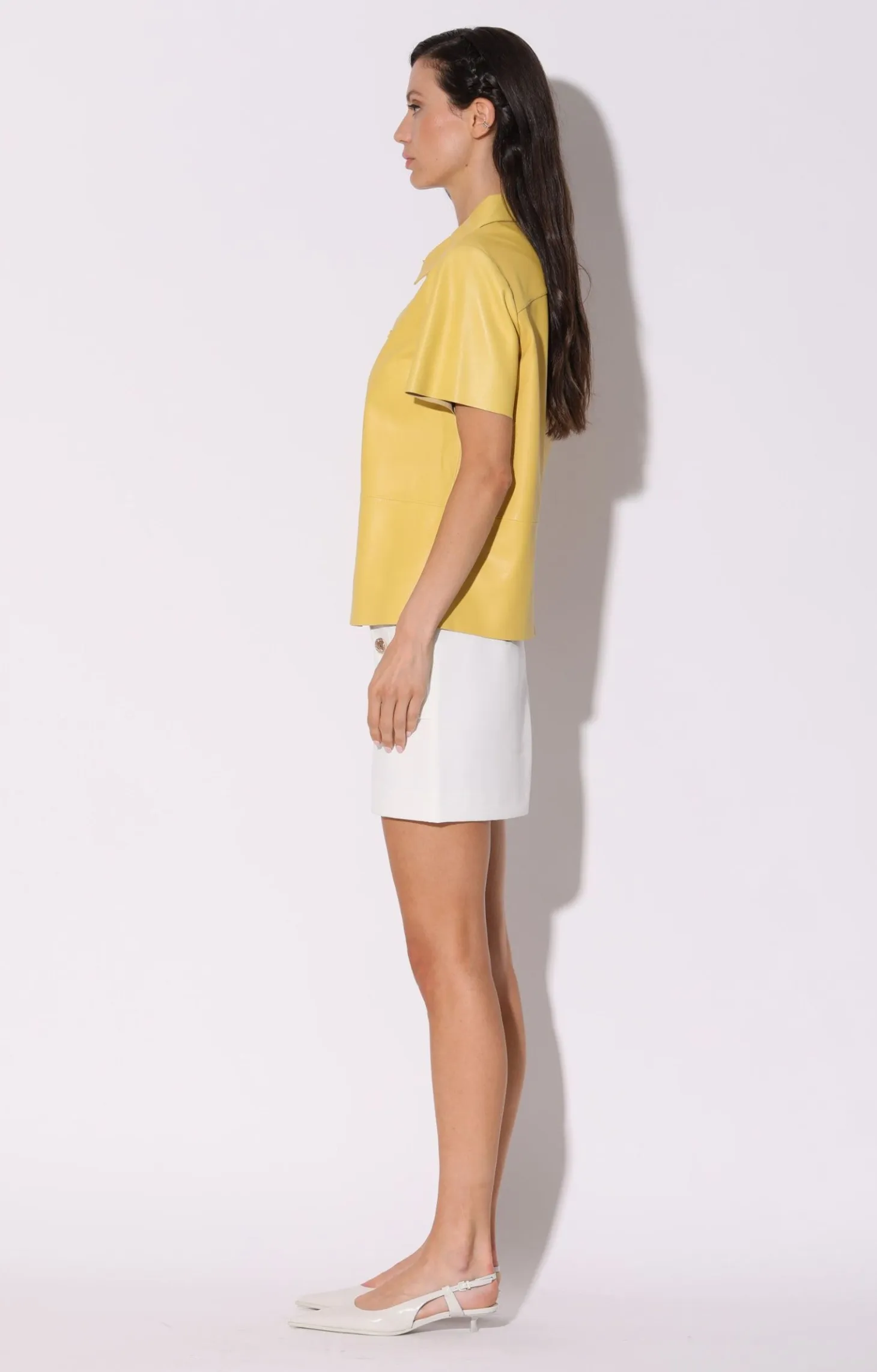 Eros Top, Pale Yellow-Leather>Walter Baker Flash Sale
