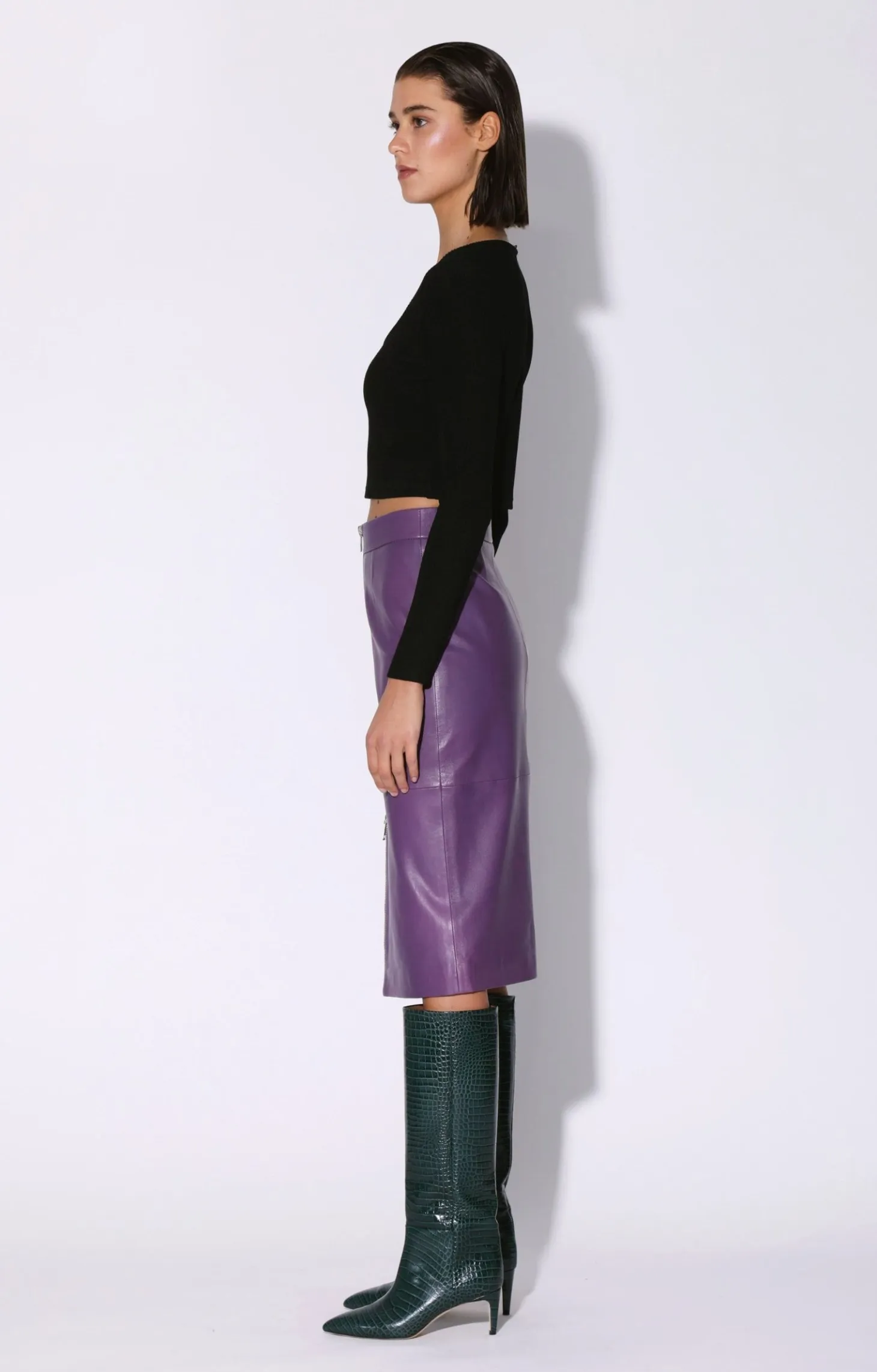 Galette Skirt, Amethyst-Leather>Walter Baker Hot