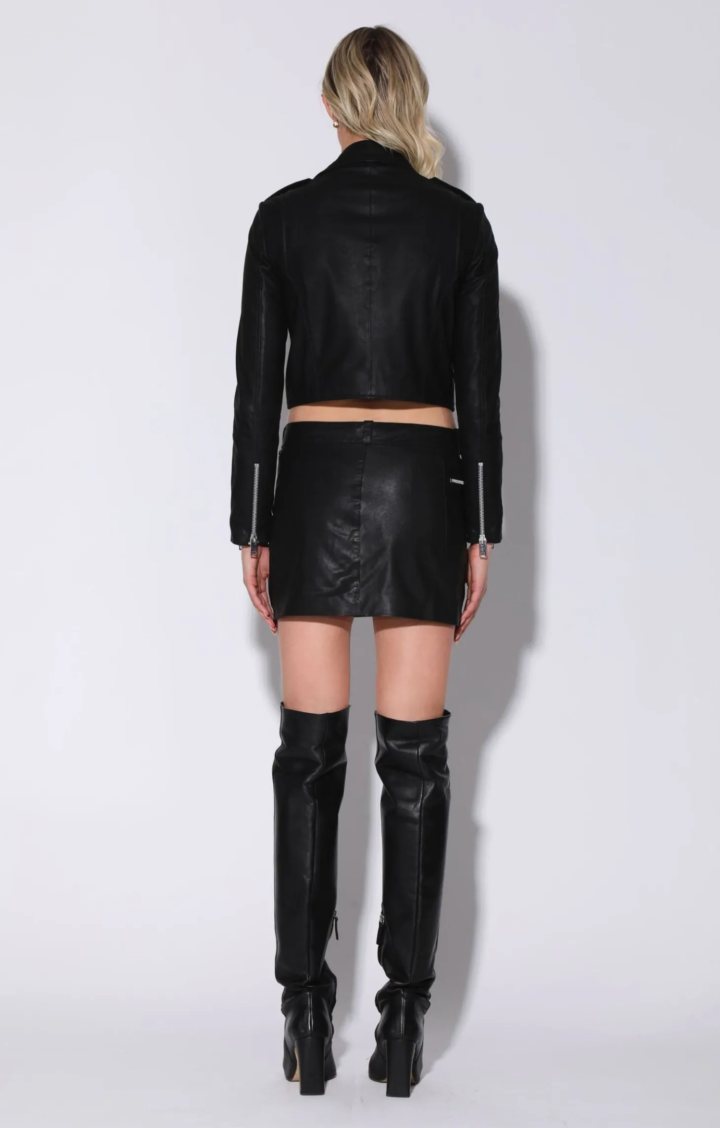 Gavriel Skirt, Black Napalon-Leather>Walter Baker Hot