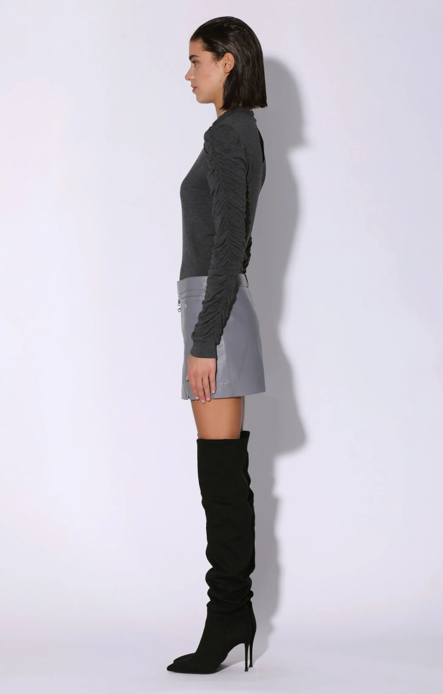 Gavriel Skirt, Granite-Leather>Walter Baker Best Sale