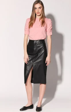Glynice Skirt, Black-Leather>Walter Baker Cheap
