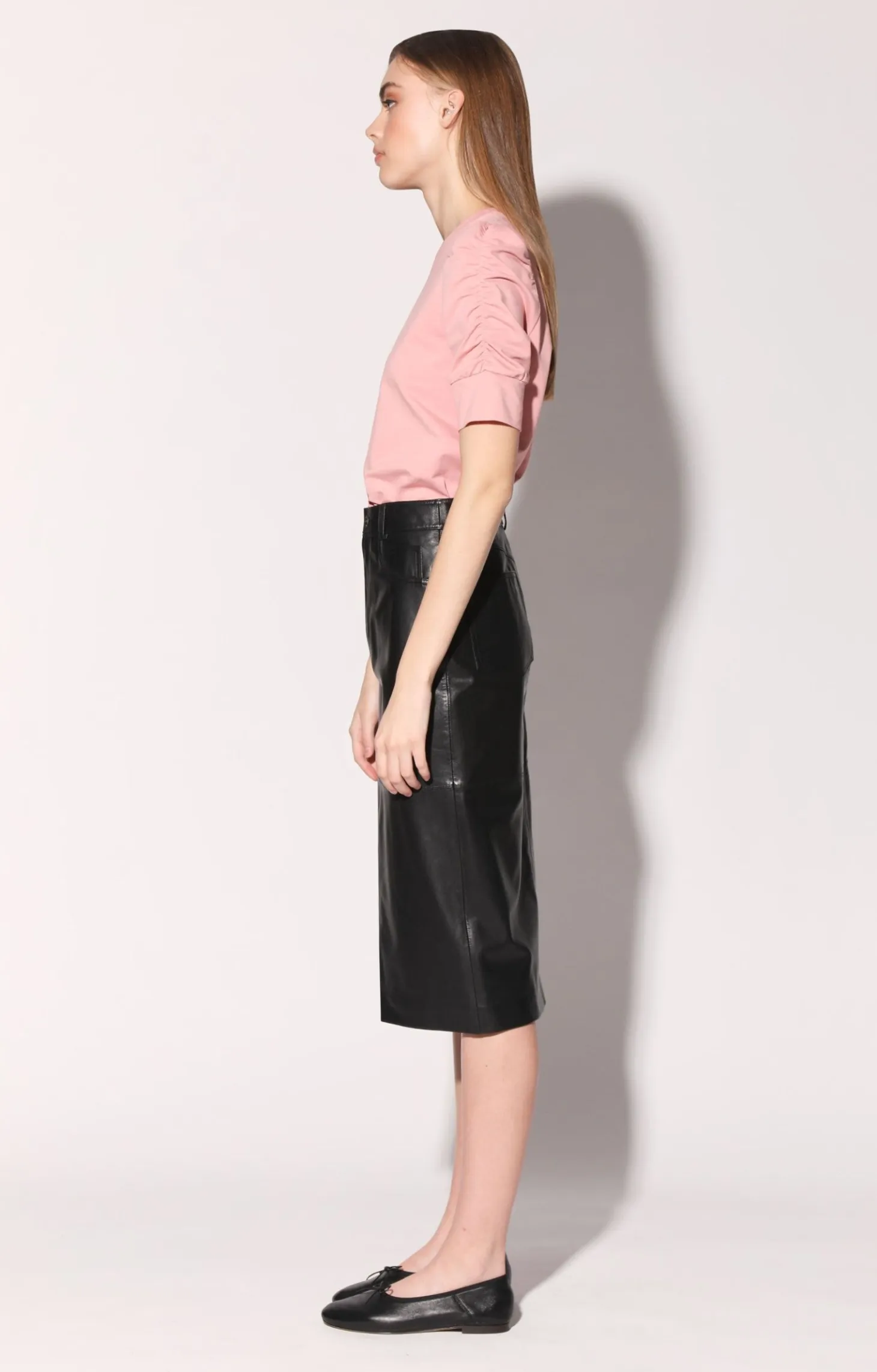 Glynice Skirt, Black-Leather>Walter Baker Cheap