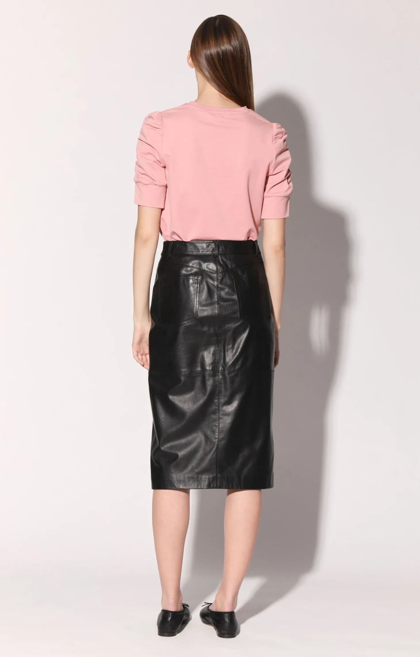 Glynice Skirt, Black-Leather>Walter Baker Cheap