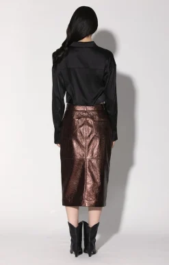 Glynice Skirt, Bronze Leather><noscript><img width=