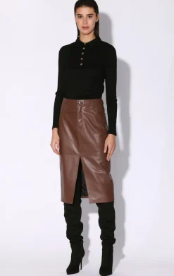 Glynice Skirt, Walnut-Leather>Walter Baker Hot