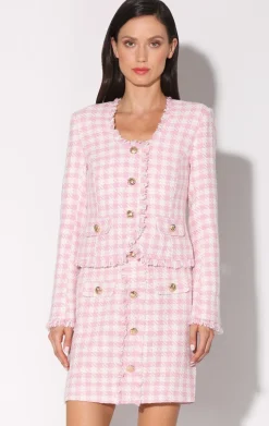 Inaya Jacket, Picnic Tweed Pink>Walter Baker Flash Sale