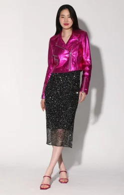 Jenny Jacket, Fuchsia Metallic-Leather>Walter Baker Best