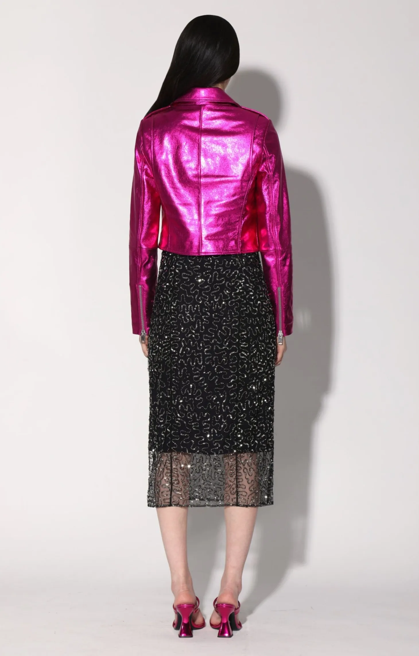 Jenny Jacket, Fuchsia Metallic-Leather>Walter Baker Best