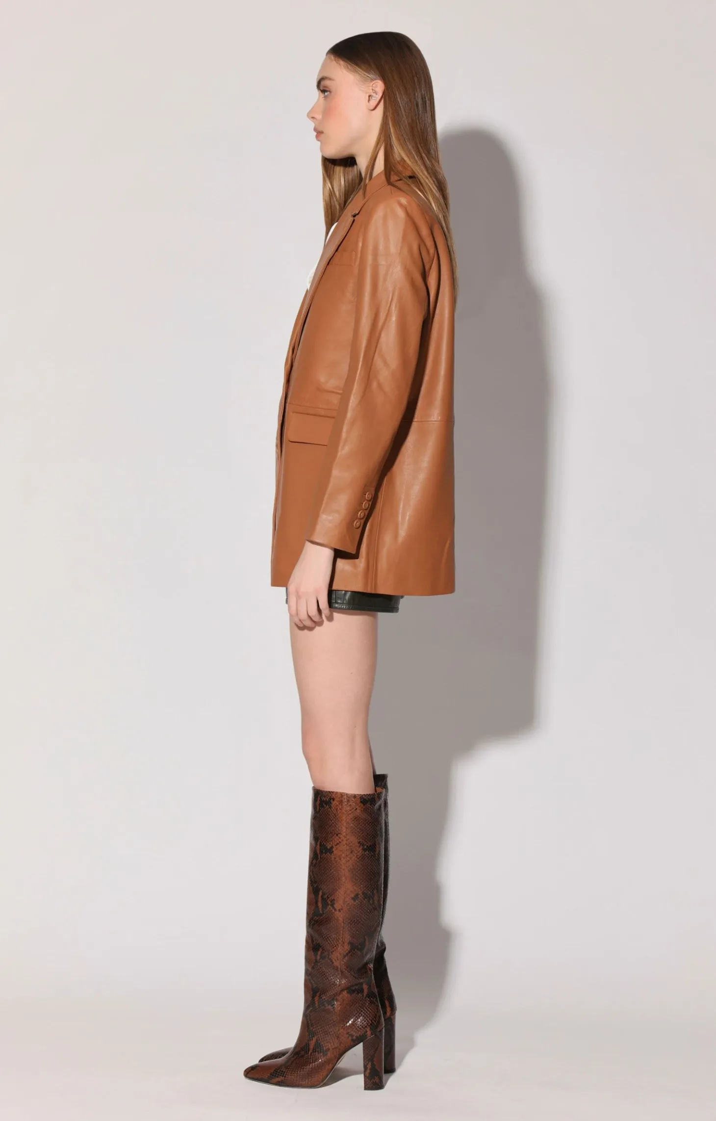 Kiki Blazer, Camel-Leather>Walter Baker Store