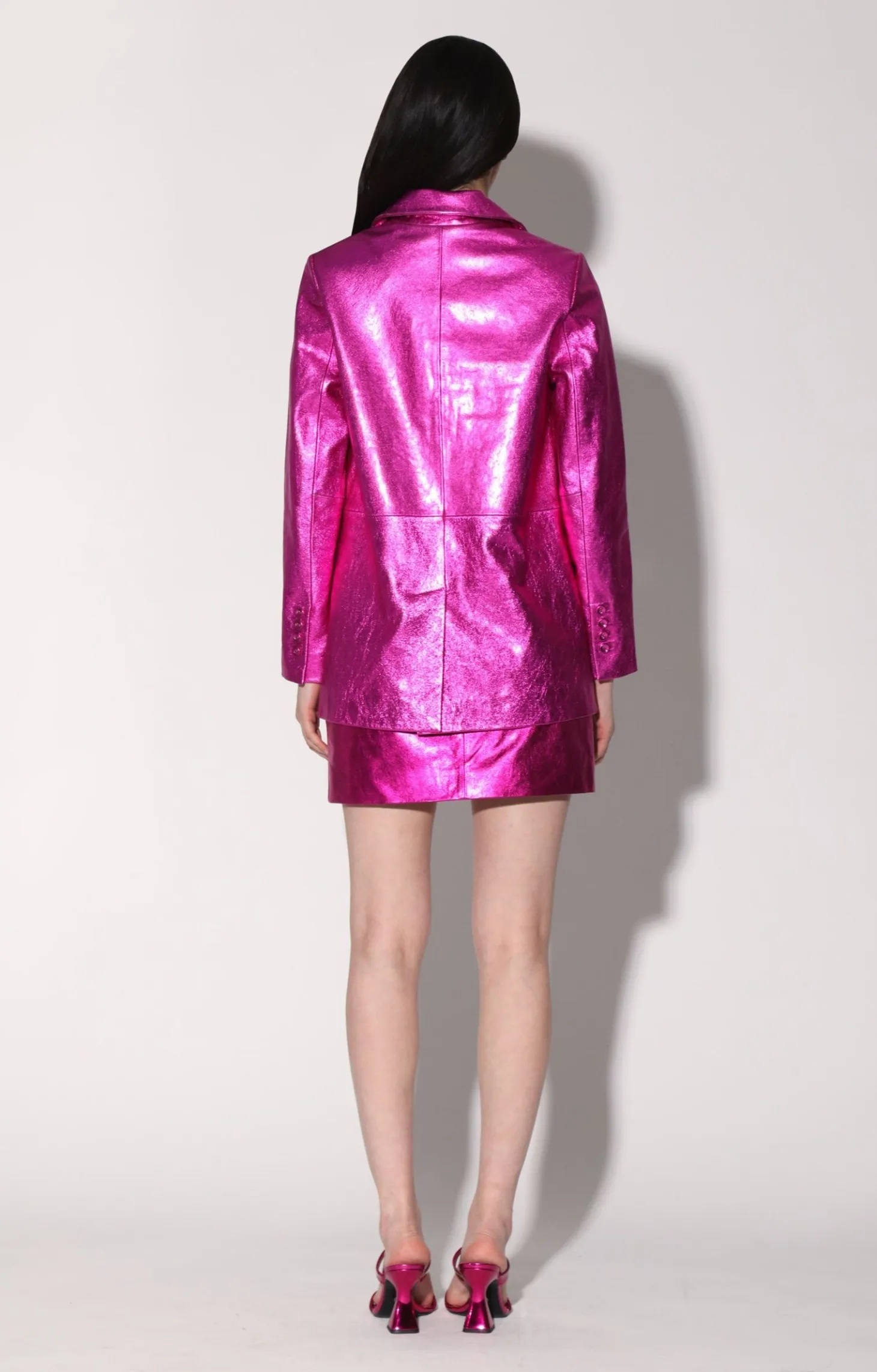 Kiki Blazer, Fuchsia Metallic-Leather>Walter Baker New