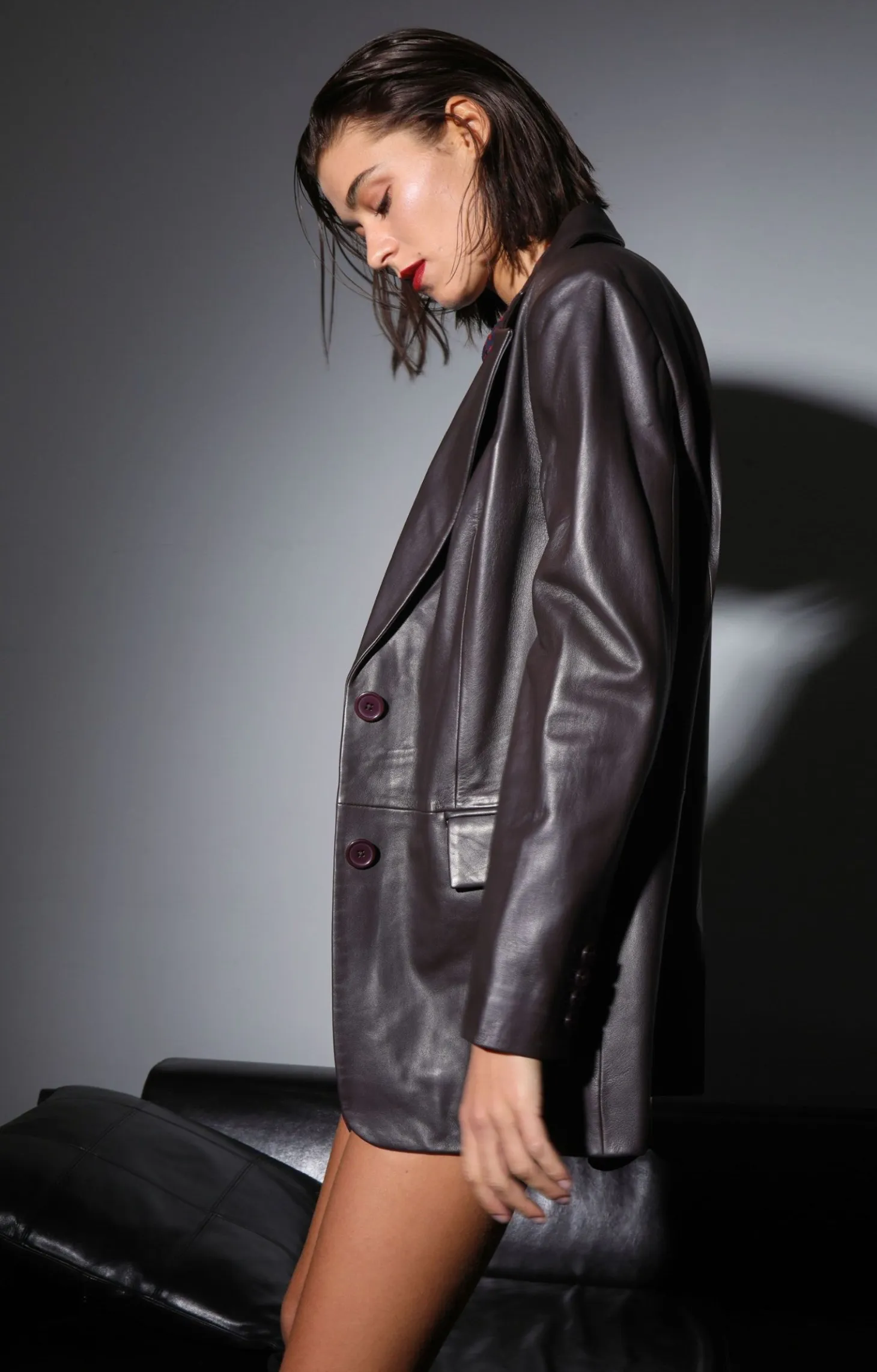 Kira Blazer, Mocha-Leather>Walter Baker Store
