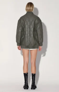 Kyrie Jacket, Army-Puffer Leather><noscript><img width=