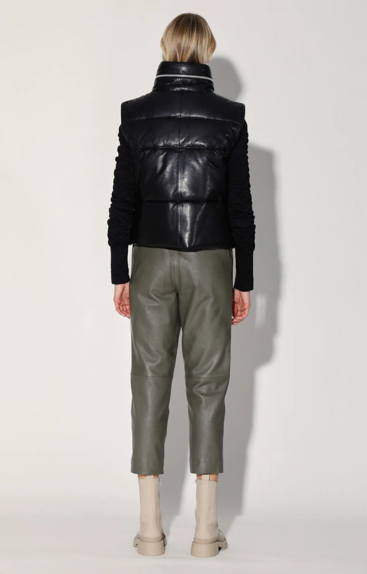 Landon Vest, Black-Puffer Leather>Walter Baker Sale