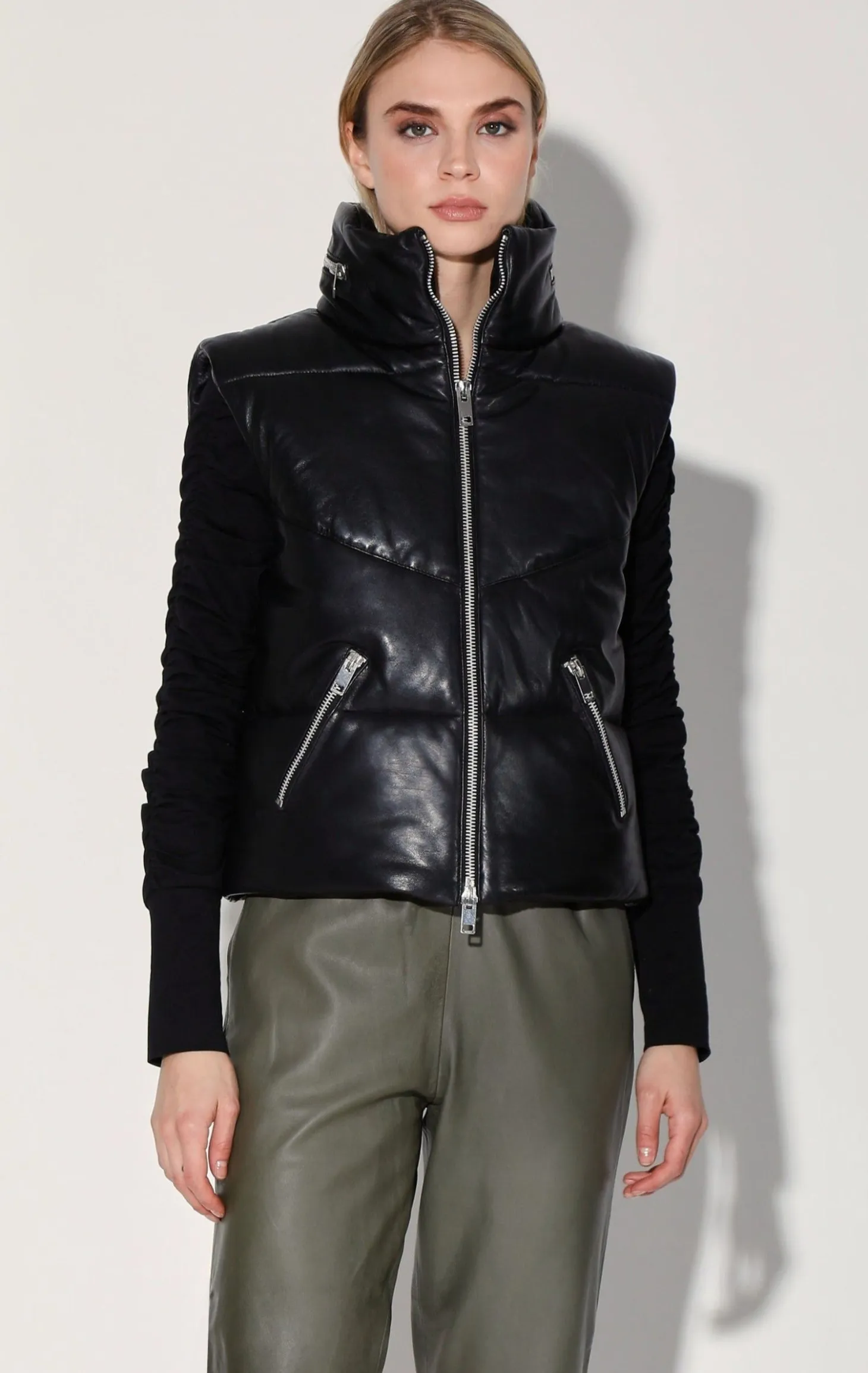 Landon Vest, Black-Puffer Leather>Walter Baker Best