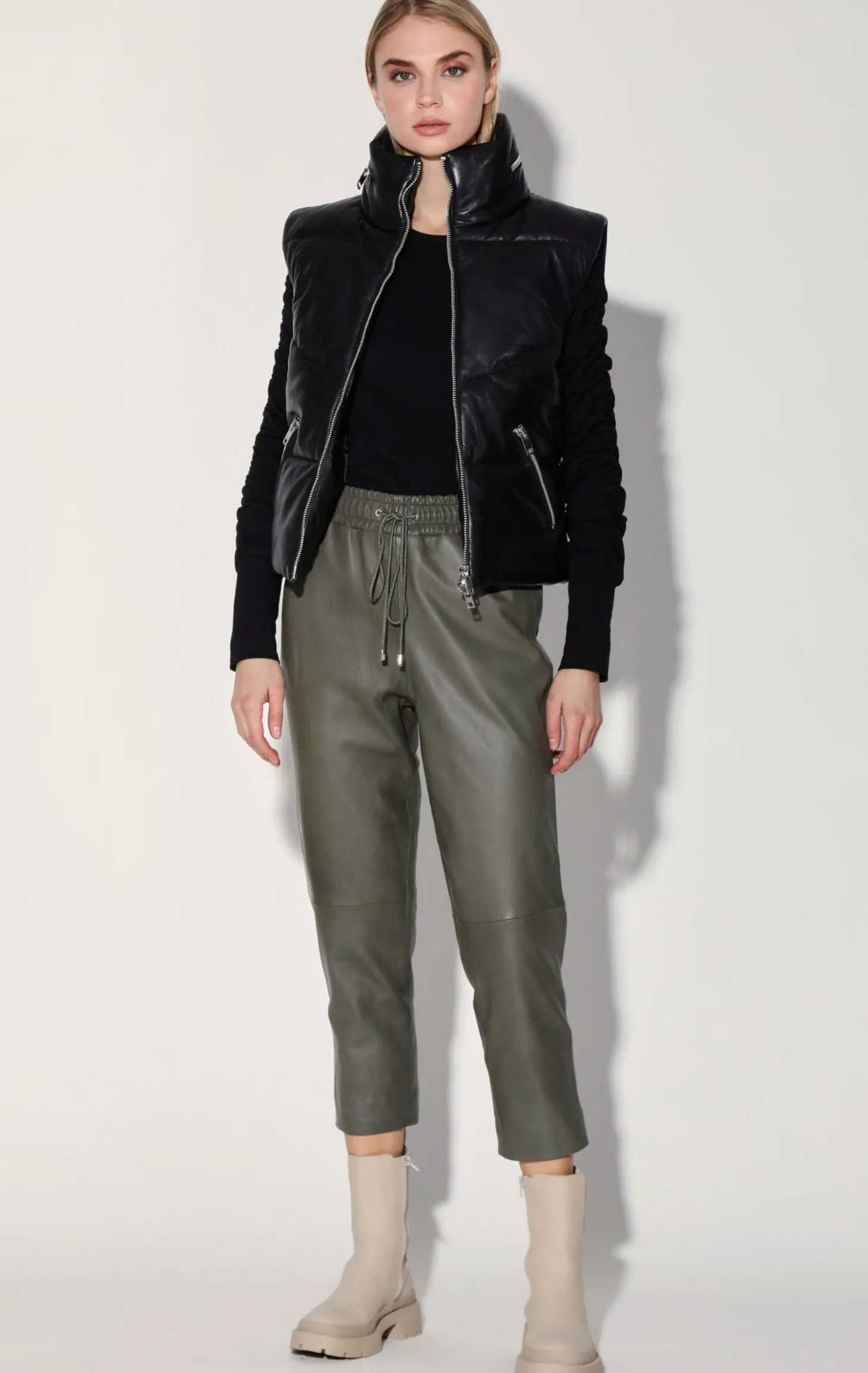 Landon Vest, Black-Puffer Leather>Walter Baker Best