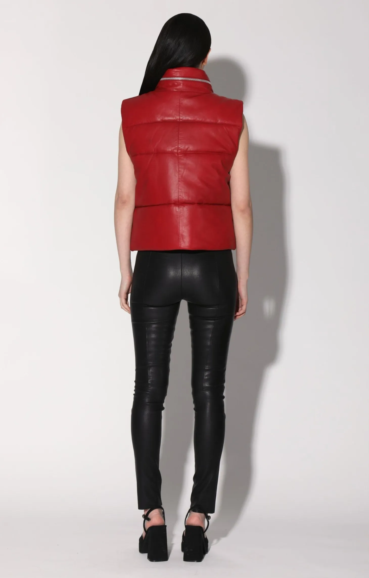 Landon Vest, Red-Puffer Leather>Walter Baker New