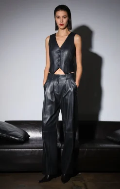 Leslee Vest, Black-Leather>Walter Baker New
