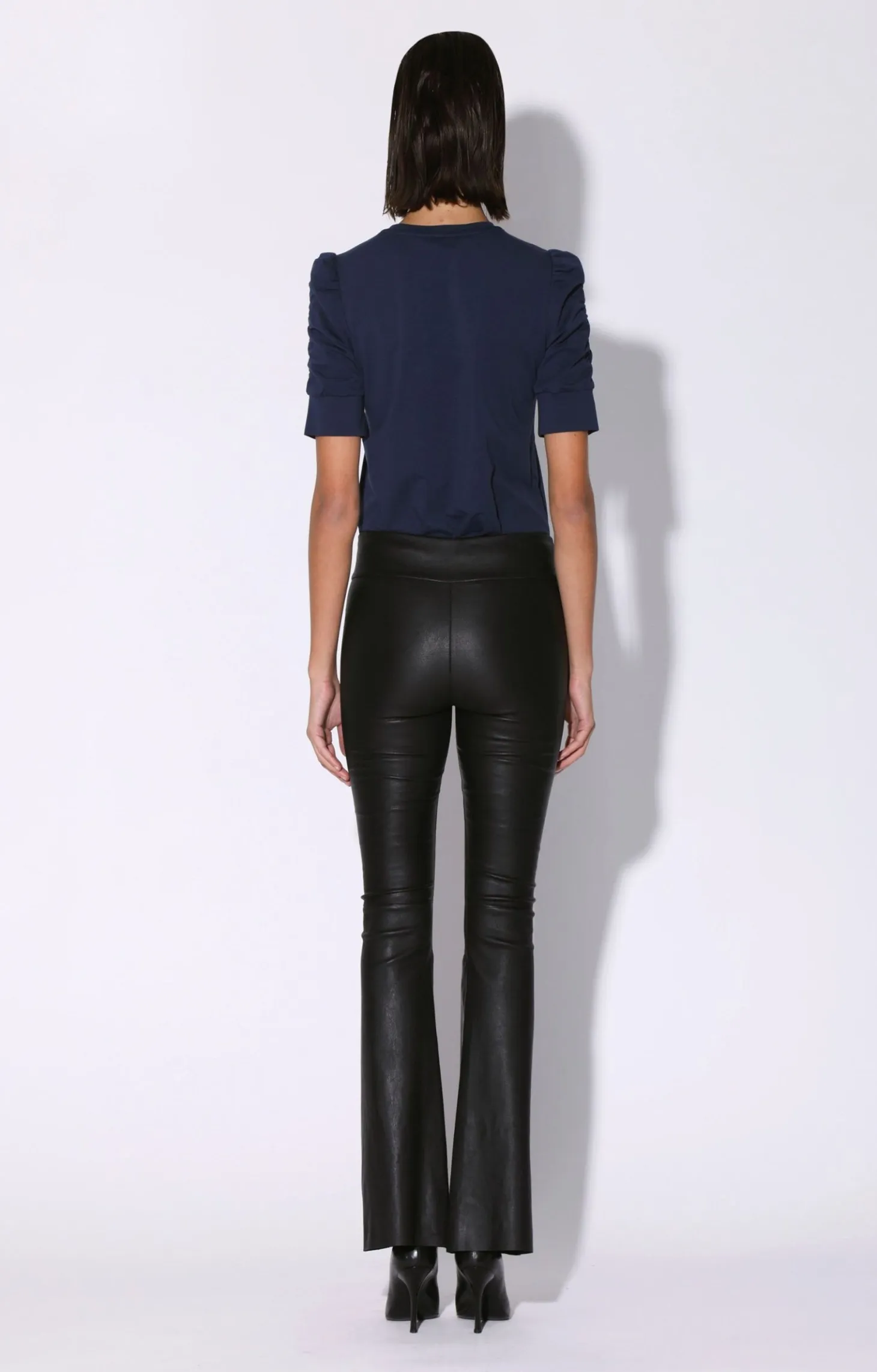 Lexie Pant, Black-Stretch Leather>Walter Baker Discount