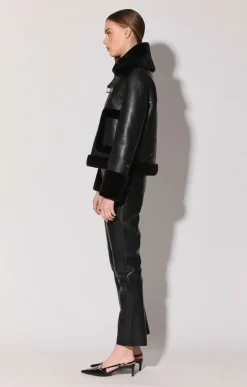 Lianna Jacket, Black Leather/ Black Fur><noscript><img width=