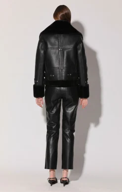 Lianna Jacket, Black Leather/ Black Fur><noscript><img width=