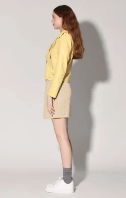 Liz Jacket, Pale Yellow-Leather><noscript><img width=