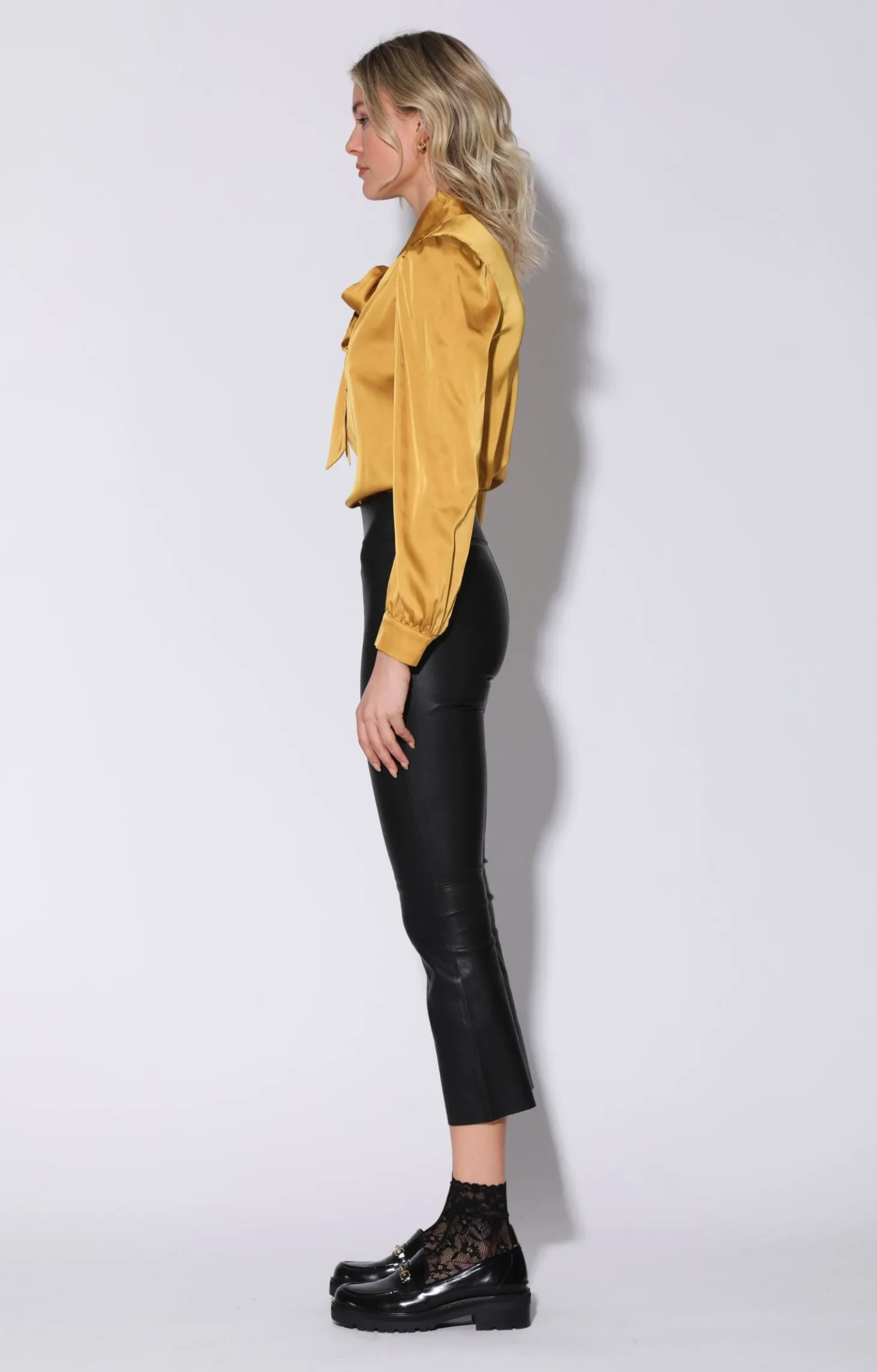Luisa Pant, Black-Stretch Leather>Walter Baker Best