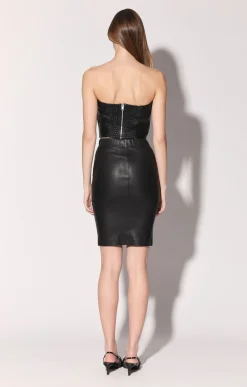 Mae Skirt, Black-Stretch Leather><noscript><img width=