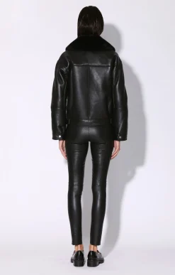 Mariah Jacket, Black Leather Black Fur-Leather Shearling><noscript><img width=