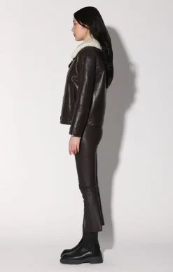 Mariah Jacket, Mocha Leather Off White Fur-Leather Shearling><noscript><img width=