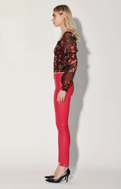 Roxanna Pant, Cerise-Stretch Leather><noscript><img width=