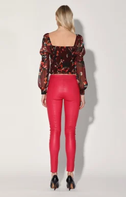 Roxanna Pant, Cerise-Stretch Leather><noscript><img width=