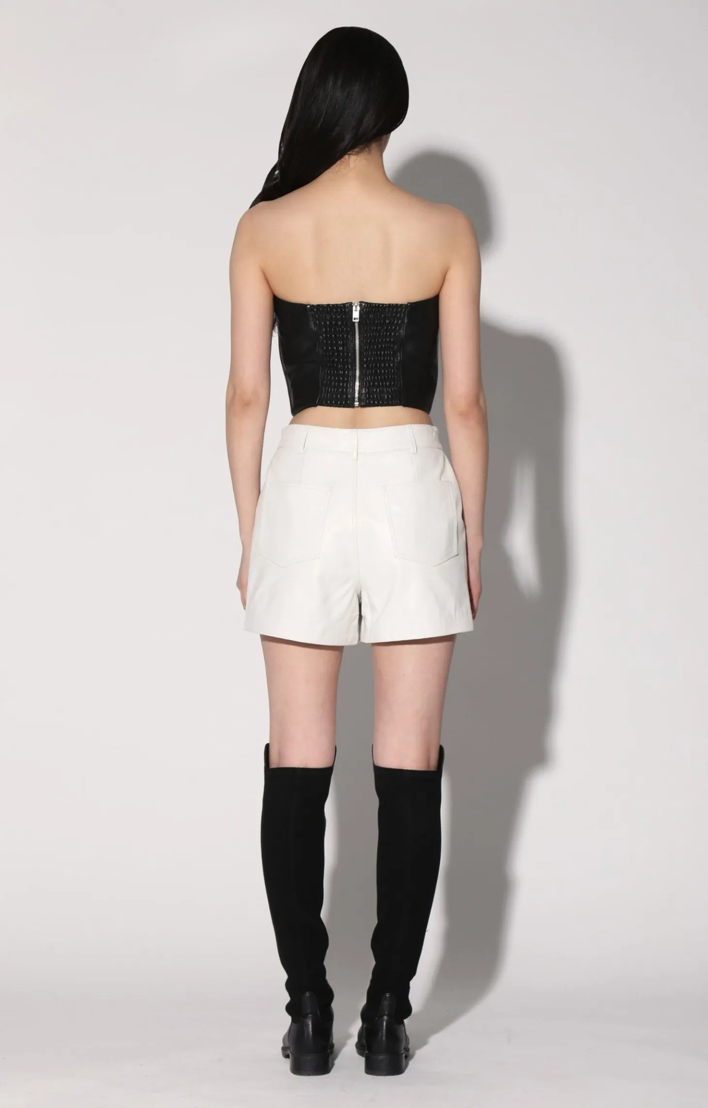 Sarah Short, Bright White-Leather>Walter Baker Fashion