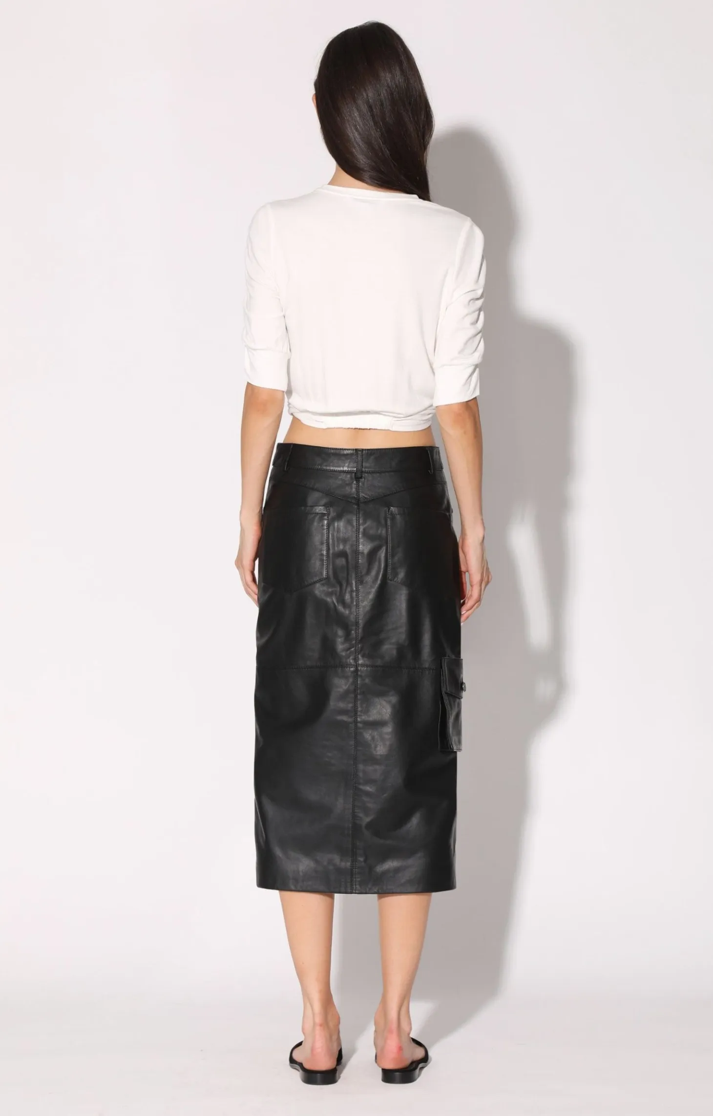 Selene Skirt, Black-Leather>Walter Baker Discount