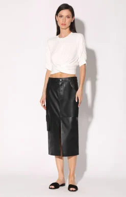 Selene Skirt, Black-Leather>Walter Baker Fashion