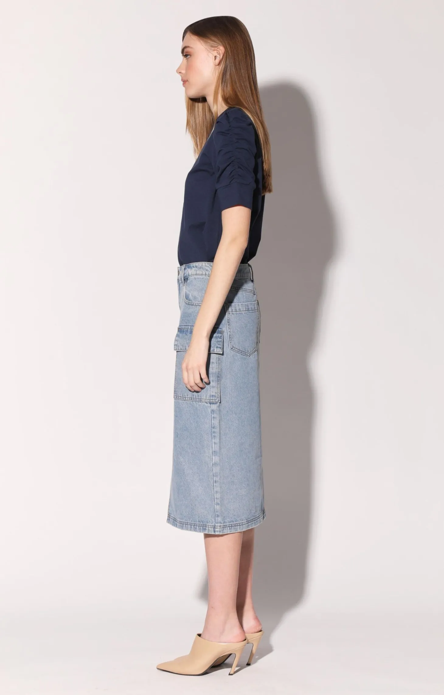 Tally Skirt, Light Wash>Walter Baker Best Sale