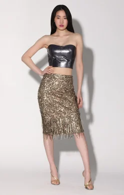 Tanvi Top, Gunmetal-Leather>Walter Baker Cheap